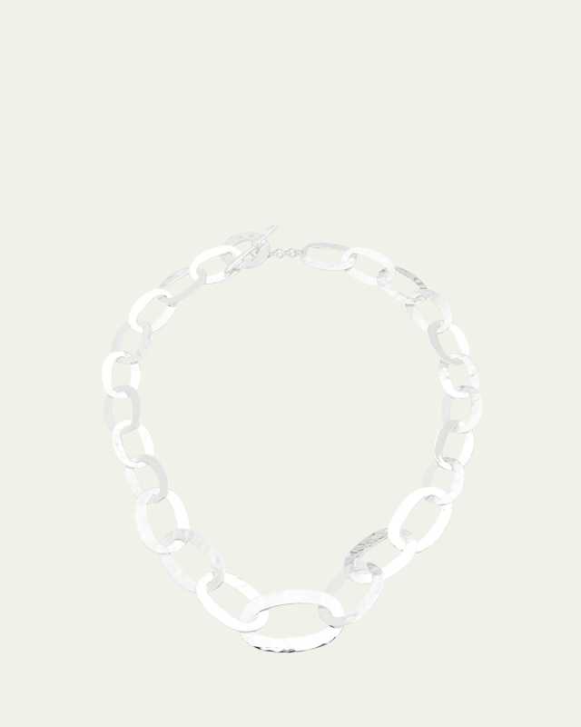 Roma Links Long Chain Necklace in Sterling Silver